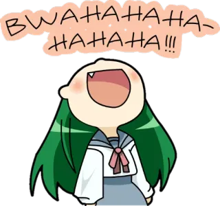 😆 BWAHAHAHAHAHAHA!!! смех, аниме, мультфильм, смешной, лол telegram sticker