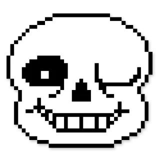 😉 Sans Undertale skeleton, videogame, pixel, undertale, character telegram sticker
