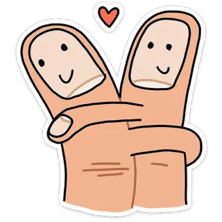 ⭐ finger, liebe, herz, süß, cartoon, umarmung telegram sticker