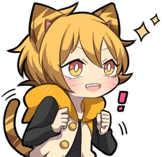 ✨ 애니메이션, 고양이, 치비, 스티커, 만화, 귀여운 telegram sticker