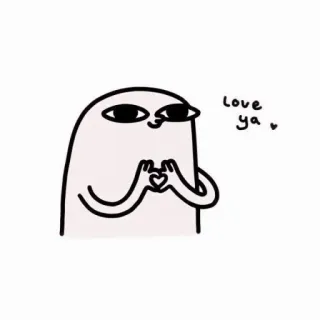 💗 Love ya cinta, hati, imut, kartun, salam telegram sticker