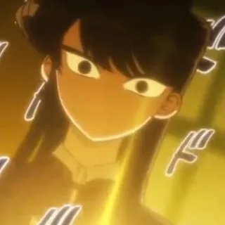 🦋 Komi Shouko Komi Can't Communicate Аниме, Манга, Komi Can't Communicate, Коми Сёко, Выражение, В шоке, Серьёзный telegram sticker