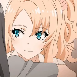 🎐 animé, fille, mignon, blonde, yeux bleus telegram sticker