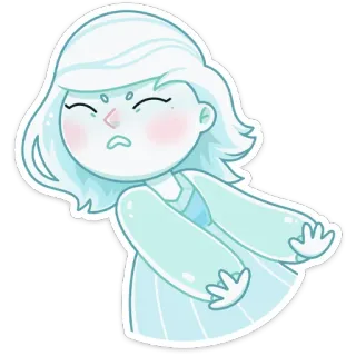 👋 Мультфильм, Призрак, Милый, Персонаж, Иллюстрация, Девушка telegram sticker