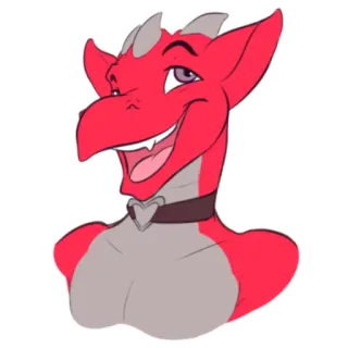 😀 Anthro, Dragon, Furry, Cartoon, Personnage, Créature, Illustration telegram sticker