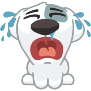 😭 dog, crying, sad, tears, cartoon telegram sticker