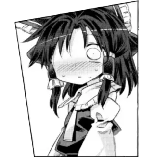 😳 anime girl, blushing, manga, kawaii, chibi, cute telegram sticker