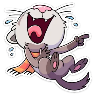 😃 kat, lachen, sticker, cartoon, grappig, dier telegram sticker
