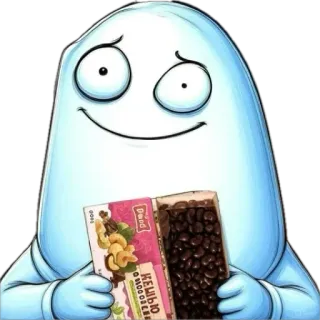 🌟 КЕШЬЮ В ШОКОЛАДЕ Кешью, Шоколад, Конфета, Еда, Мультфильм, Закуска telegram sticker