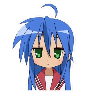 😕 Konata Izumi Lucky Star Anime, Mädchen, Schuluniform, Konata, Izumi, Lucky Star telegram sticker