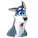 😨 lobo, dibujos animados, sorprendido, impactado, animal, perro whatsapp sticker
