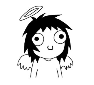 ☺️ anjo, desenho animado, auréola, asas, fofo, desenho telegram sticker