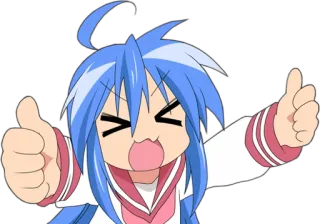 👍 Konata Izumi Lucky Star Anime, Konata Izumi, Lucky Star, Manga, Lindo, Chica, Pulgares arriba telegram sticker