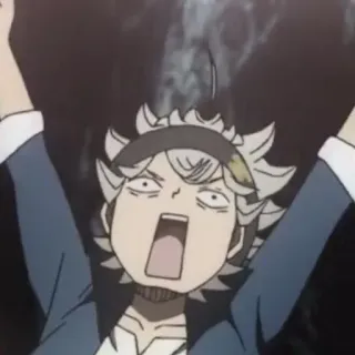 👑 Asta Black Clover Anime, Black Clover, Asta, Divertido, Expresión, Manga telegram sticker