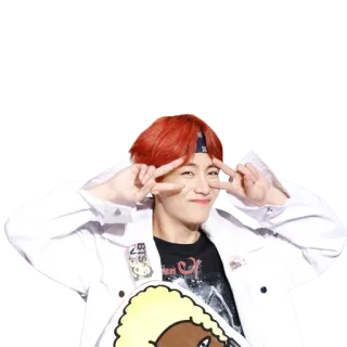 ✌️ BTS K-pop, musica, idol, boy band, coreano, V, BTS, segno di pace telegram sticker