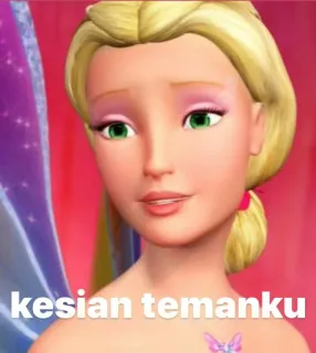 🤮 kesian temanku Barbie, Kreskówka, Bajka, Mem telegram sticker