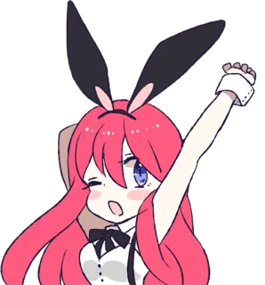 🖐️ Anime, Bunny girl, Desenho animado, Fofo, Ilustração, Kawaii telegram sticker