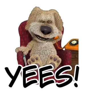 👌 YEES! Hund, Cartoon, Ja, Ben der Hund telegram sticker