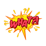 ❓ WHAT?! uitroep, vraag, cartoon, strip, verrassing, verwarring telegram sticker
