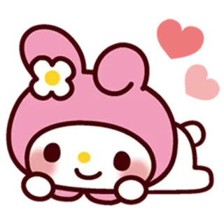 😊 My Melody My Melody, Sanrio, cute, kawaii, bunny telegram sticker