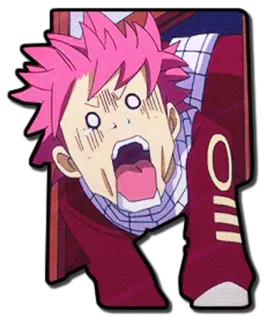 😱 Natsu Dragneel Fairy Tail anime, cartoon, fairy tail, natsu dragneel, manga telegram sticker