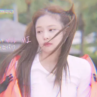 🦄 MUL-MI coreano, pessoa, garota, cabelo comprido, retrato whatsapp sticker