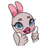 👍 kelinci, binatang, kartun, kelinci, lucu, jempol ke atas, positif, persetujuan telegram sticker