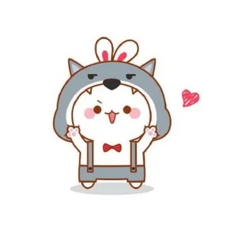 🍼 mono, animal, conejo, gato, kawaii, lobo, disfraz telegram sticker