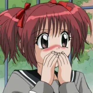 🍓 Anime, Mädchen, rote Haare, Zöpfe, Erröten whatsapp sticker