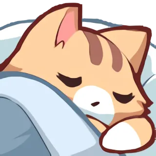 😴 แมว, ง่วง, สัตว์, การ์ตูน, น่ารัก telegram sticker
