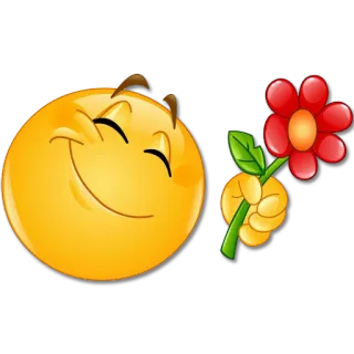 🌹 Emoji, Flor, Sonrisa, Feliz, Regalo, Dibujo animado whatsapp sticker