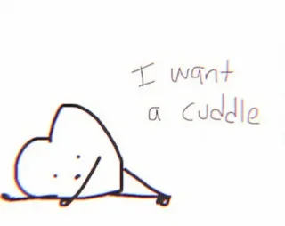 🌷 I want a cuddle kuscheln, herz, liebe, zuneigung, süß, zeichnung, beziehung, freundschaft whatsapp sticker