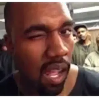🤩 Kanye West kanye west, rapper, winking, meme, musician, celebrity, face, reaction telegram sticker