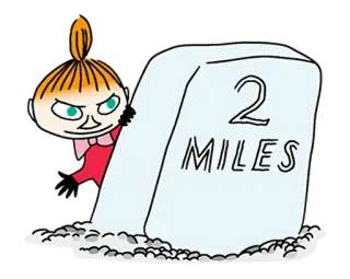😏 2 MILES Cartoon, Mumin, Little My, Distanz, Stein telegram sticker