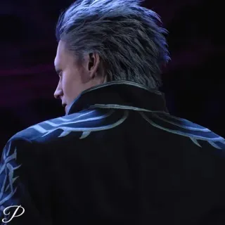 🗡 Vergil Devil May Cry video game, character, white hair, sword telegram sticker