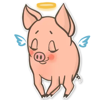 😇 pig, animal, cute, pink, farm animal telegram sticker