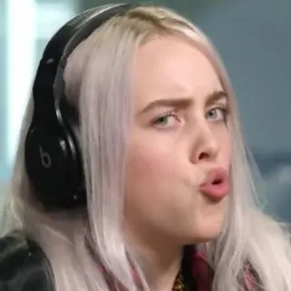💧 Billie Eilish นักดนตรี, นักร้อง, ป๊อป, Billie Eilish, หูฟัง telegram sticker