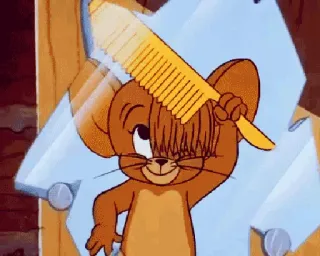 💇‍♂ Jerry Tom and Jerry cartoon, mouse, animation, funny, grooming telegram sticker
