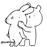 🙂 @TardiSticker Desenho animado, Coelho, Urso, Abraço, Fofo, Casal telegram sticker
