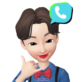 📱 @jonafzan Dibujo animado, Persona, Personaje, Cartel llámame, Avatar telegram sticker