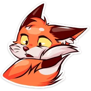 😱 лиса, животное, наклейка, мультфильм, оранжевый, милый, дикая природа telegram sticker