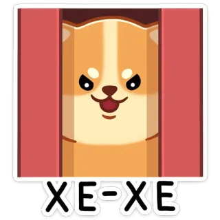 😈 XE-XE chien, autocollant, drôle, animal, dessin animé, mignon telegram sticker