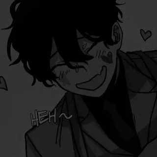 🌟 HEH~ süß, Cartoon, Anime, Herz, Grinsen, Mann, Junge telegram sticker