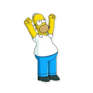 😄 Homer Simpson The Simpsons โฮเมอร์ ซิมป์สัน, ตัวการ์ตูน, แอนิเมชั่น, เดอะซิมป์สันส์, ตลก, สีเหลือง telegram sticker