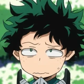 🥦 Izuku Midoriya My Hero Academia 애니메이션, 나의 히어로 아카데미아, 미도리야 이즈쿠, 데쿠, 웃긴, 혼란스러움 telegram sticker