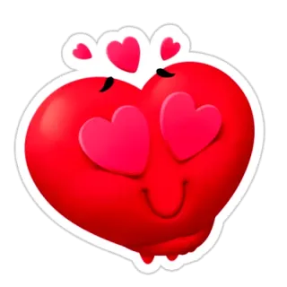 😍 心, 爱, 表情符号, 爱意 telegram sticker