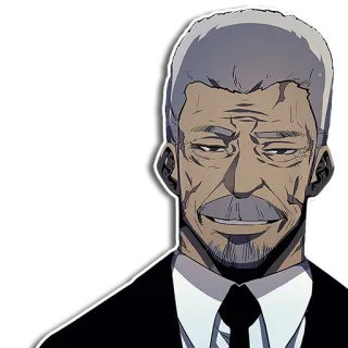👨‍🦳 man, anime, character, old, suit telegram sticker