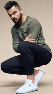 ❤️ Virat Kohli man, Indian cricket player, athlete, celebrity, sports, posing telegram sticker