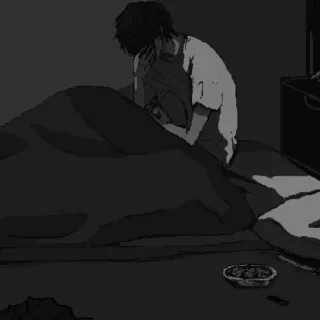 💔 triste, animé, lit, nuit, dépression telegram sticker