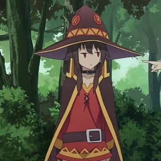 😑 Megumin Konosuba anime, wizard, loli, megumin, konosuba, explosion telegram sticker